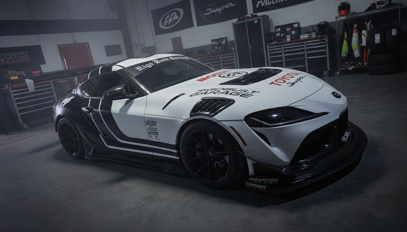 2022 Toyota Supra GR – Satin White & Satin Black SW900 Wrap