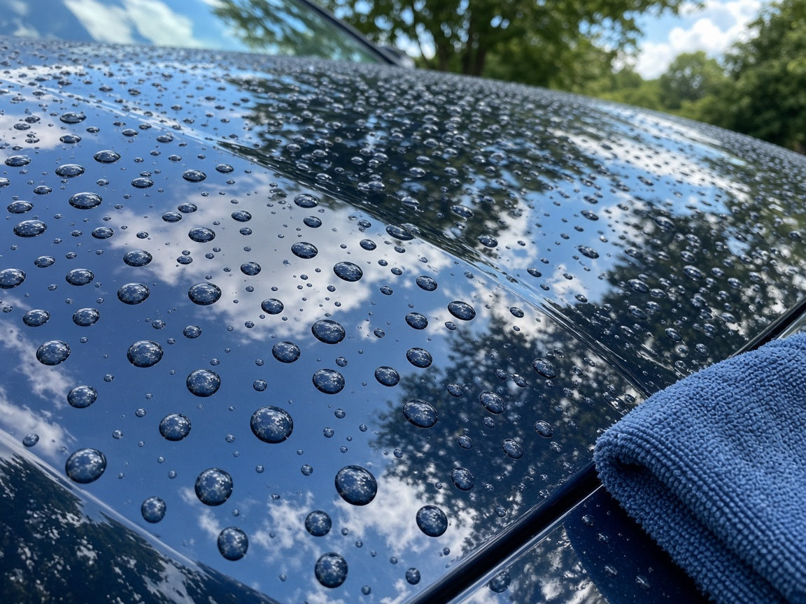 Ceramic coating appointment deposit, glossy coated car paint