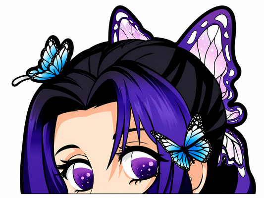 Shinobu - Purple Butterfly Anime Peeker Decal – 5"  Peeker