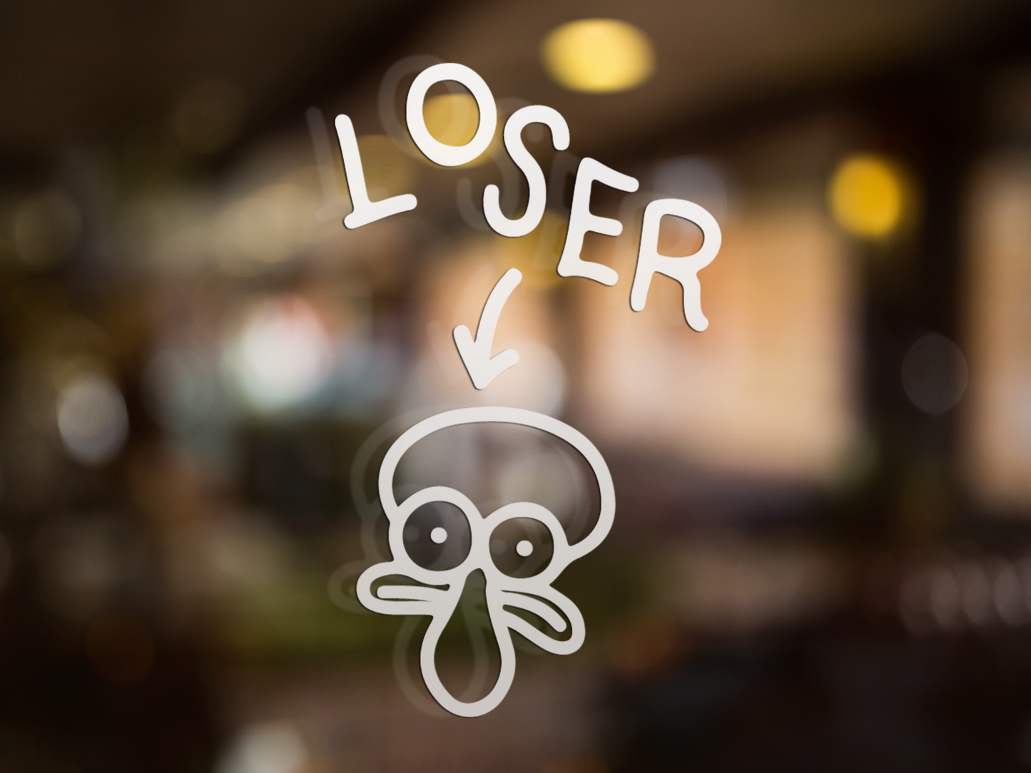 Loser - Squidward| Funny Stickers , Decal for car laptop window 6"