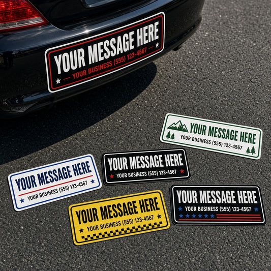 Custom full-color laminated vinyl bumper stickers - SauceN Design El Paso